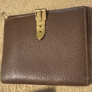 Gucci VINTAGE RARE Leather Wallet with Gold Accent